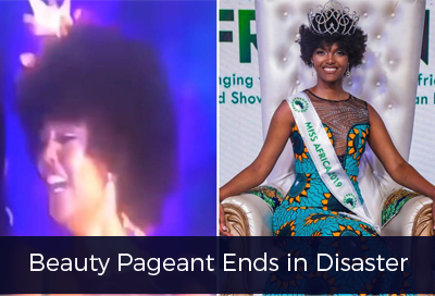 Miss Africa 2018 catches fire moments after winning the crown