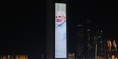 Abu-Dhabi-skyscraper-lights-up-with-Indian-tricolour-PM-Modi-image-on-swearing-in-ceremony-day